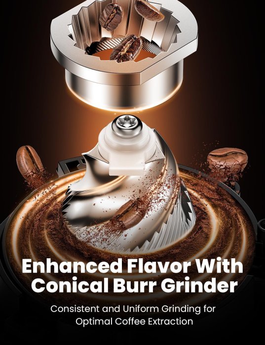 Electric Burr Coffee Grinder - 51 Settings, Stainless Steel (image 3)