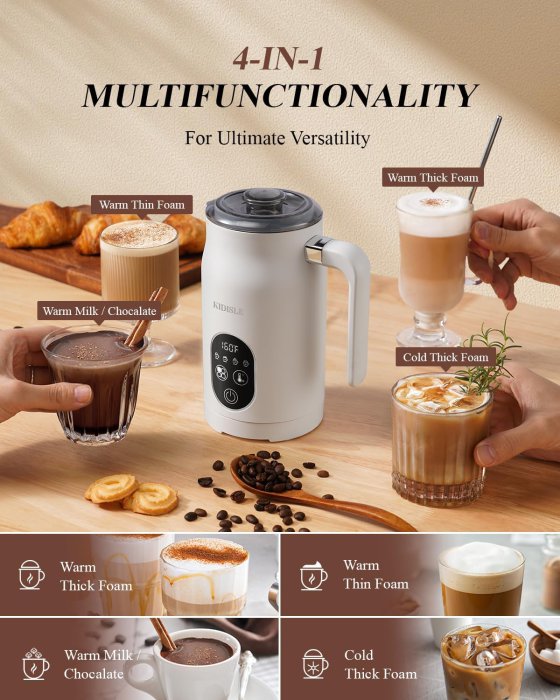 Electric Milk Frother with Temperature Control (image 2)