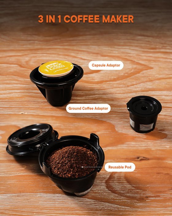 KIDISLE 3-in-1 Pod Coffee Maker (Red) (image 2)