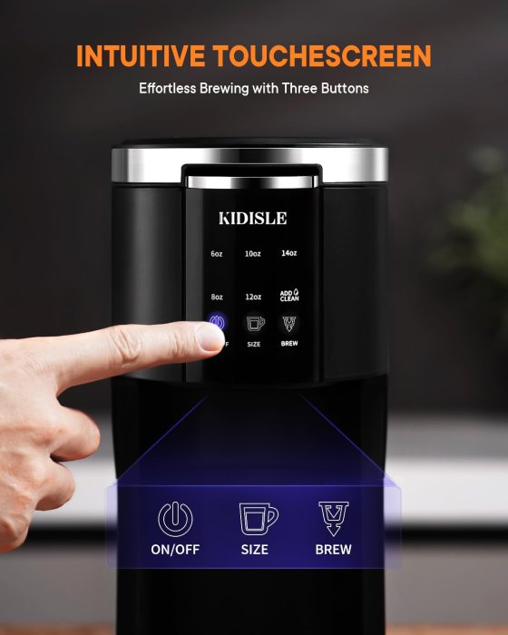 KIDISLE Single Serve Coffee Maker (Black) (image 2)