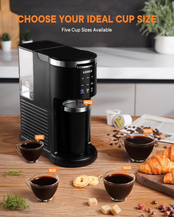 KIDISLE Single Serve Coffee Maker (Black) (image 3)