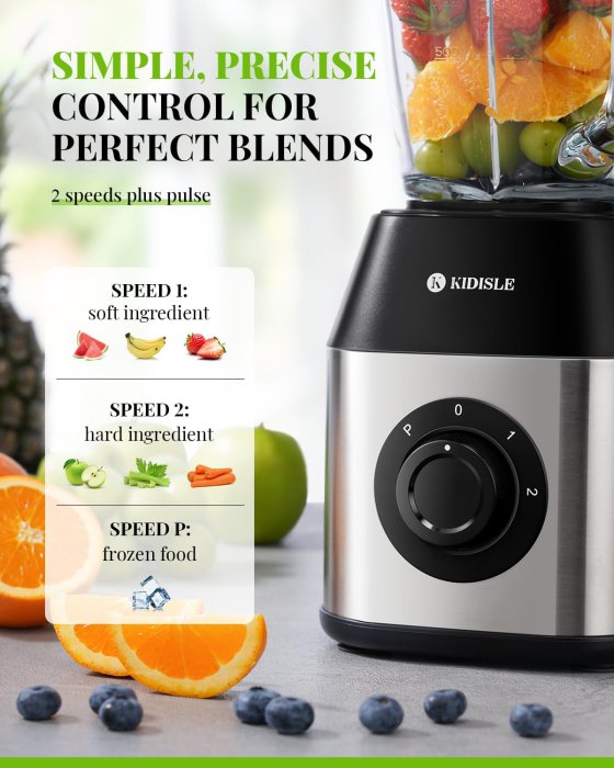 Powerful 1200W Blender with Glass Jar - Smoothies, Shakes, Ice Crush (image 3)