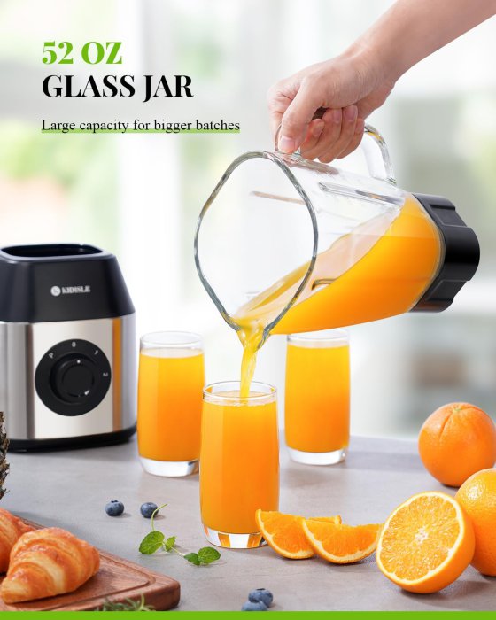 Powerful 1200W Blender with Glass Jar - Smoothies, Shakes, Ice Crush (image 4)