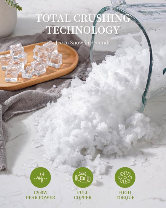 Powerful Smoothie Blender 1200W, 52oz Glass Jar, 9 Speeds, Dark Gray (image 2)